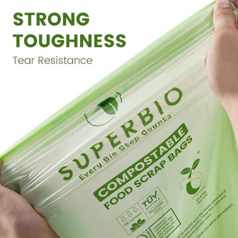 SUPERBIO 13 Gallon Compostable 30 Count (Pack of 1), 13