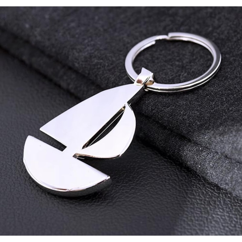 Sportigo ® Sailing Boat Keyring in Silver / Ship Boat