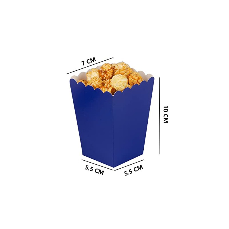 Ainmto 24PCS Navy Blue Popcorn Boxes Mini Paper Popcorn Containers