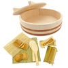 BambooMN 14.2" Hangiri Oke Sushi Rice Cooling Bowl/Tub with Lid,