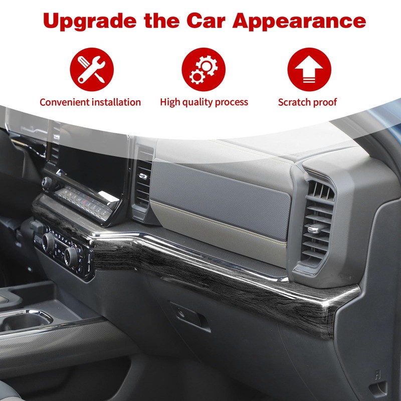 PDKLIN for Silverado Center Console Dashboard Panel Trim Cover for