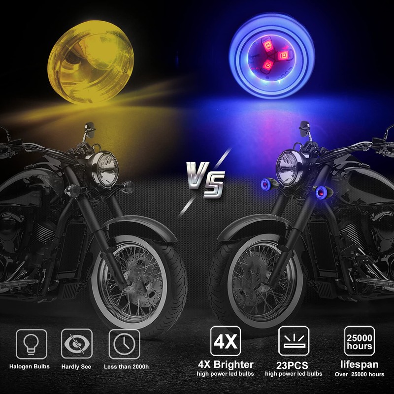 NTHREEAUTO Sequential Turn Signals Light LED Switchback Flowing Motorcycle Blinkers