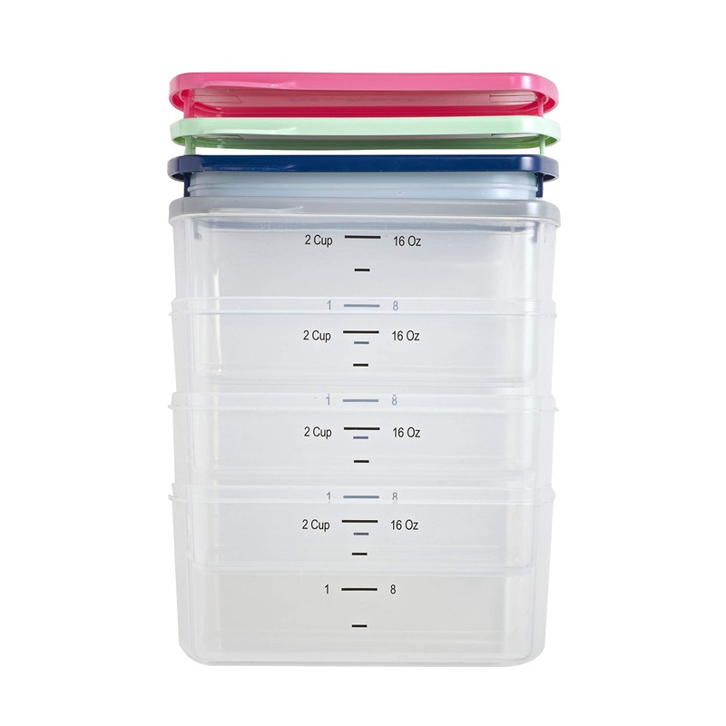 Fit & Fresh Small Plastic Containers With Lids 16 oz,