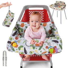 Shopping Cart Cover for Baby PILLANI, High Chair Cover for Restaurant Seat, Grocery Cart Cover for Baby Girl and Boy, Cotton Buggy Covers for Babies, Toddler Shopping Cart Cover