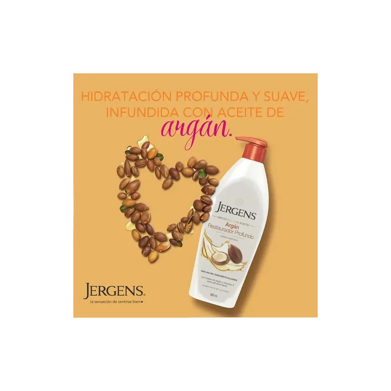 Jergens Crema Corporal Restauradora Profunda con Aceite de Argán, 400ml