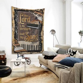 Fuzawet Vintage Piano Tapestry Music Note Tapestry Keys Christian Wall Hanging Lord Wall Decor For Bedroom Living Room Dorm Kitchen Bathroom 40''x60''