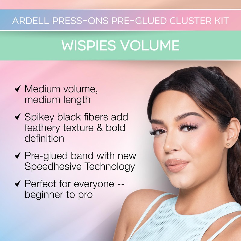 Ardell Press On Pre-Glued Underlash Extensions - Wispies Volume, 12
