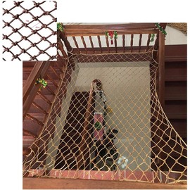 Protective Net Brown Nylon Net, Garden Decoration Net Balcony Safety Net Stairs Children Anti-Fall Net Kindergarten Protective Net Portable Fence Net Can Be Cut(Size:1x5M(3X16FT))