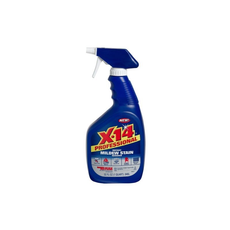 X-14 Professional Instant Mildew Stain Remover, [Non-Aerosol Trigger], 32 OZ