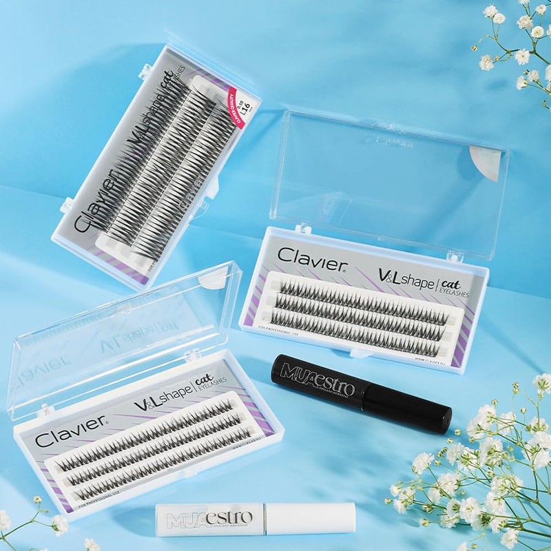 Clavier Eyelash Clusters V&L Shape Eye Make-Up Cat Eye Effect