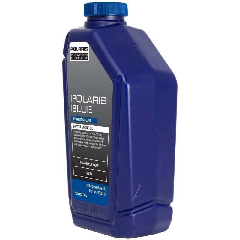Polaris Blue Synthetic Blend 2-Cycle Oil 2-Stroke Snowmobiles, 2882201, 1