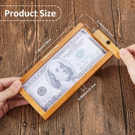 SUPERFINDINGS 1 pc Dollar Bill Display Case Wooden Shadow Box Banknote Postcard Collection Storage Box Antique Display Stand Currency Holder Memorial Photo Display Frame