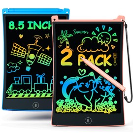 bravokids bravokids 2 Pack LCD Writing Tablet with Stylus, 8.5 inch Colorful Doodle Board Drawing Pad for Kids, Travel Games Activity Learning Toys, Birthday Gift for Age 3 4 5 6 7 8 Year Old Boys Girls