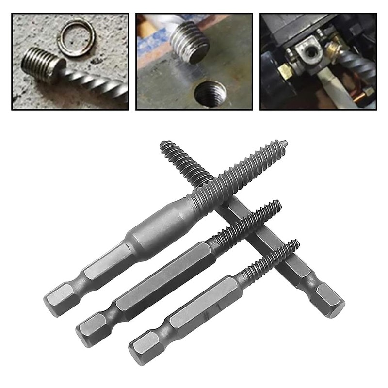 Kigauru 6Pcs Damaged Screw Extractor Set Steel Screw Remover 1/4