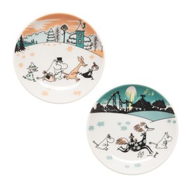 MOOMIN ARABIA 1077472 Mini Plate, Small Plate, 4.1 inches (10.5 cm), Set of 2, Moomin Valley Moomin Tableware