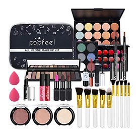 Professionelles Make-up Sets, MKNZOME 29St Schminke Starter Kit mit Schminktasche Tragbare Reise Makeup Paletten Kosmetik Lidschatten Lipgloss Geburtstags Weihnachten Geschenkset