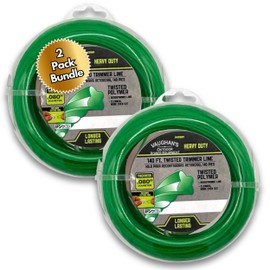 Vaughan's Heavy-Duty Master Line .080" Trimmer Line, 140ft | Green Twisted Polymer | Universal Weed Eater String for Gas & Electric & Battery Models | Made in The USA (2 Pack)