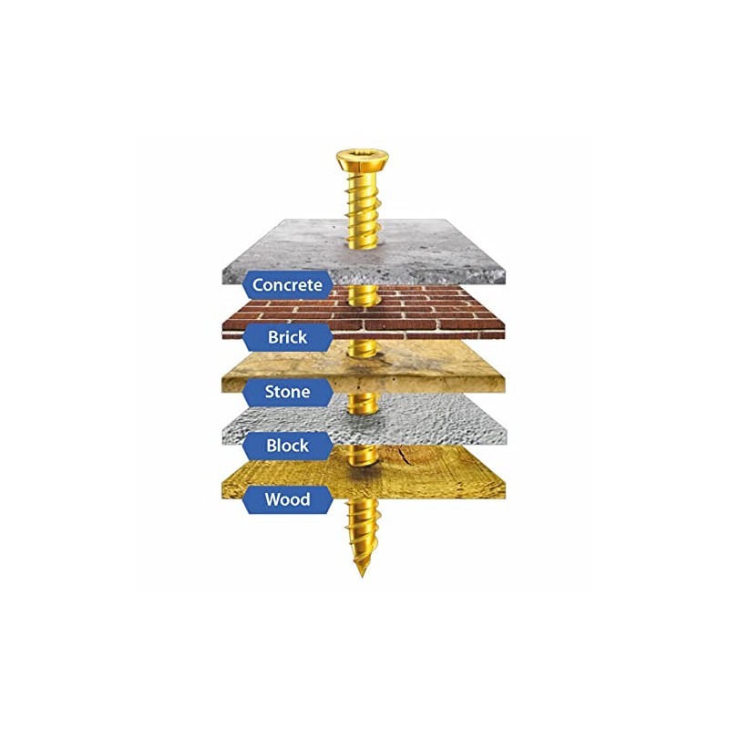 TIMCO Concrete Screws Flat Countersunk - Yellow - 7.5 x