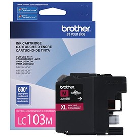 Brother LC-103M DCP-J132 J152 J171 J4110 J552 J752 MFC-J245 J285 J4310 J4410 J450 J4510 J870 J875 Ink Cartridge (Magenta) in Retail Packaging (LC103M)