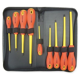 Westward 1YXN6 Insulated Combo Screwdriver Set, 9 Pc