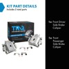 TRQ Front Brake Caliper Set Brackets Hardware Zinc Coated Compatible