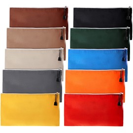 Canvas Tool Pouch Metal Zipper Utility Tool Bags 10 Colors Multi-Purpose Storage Bag Canvas Tote Pouch Organizer for Storage Tools Items Portable Supplies, 12.5 x 7 Inch (10 Pieces)