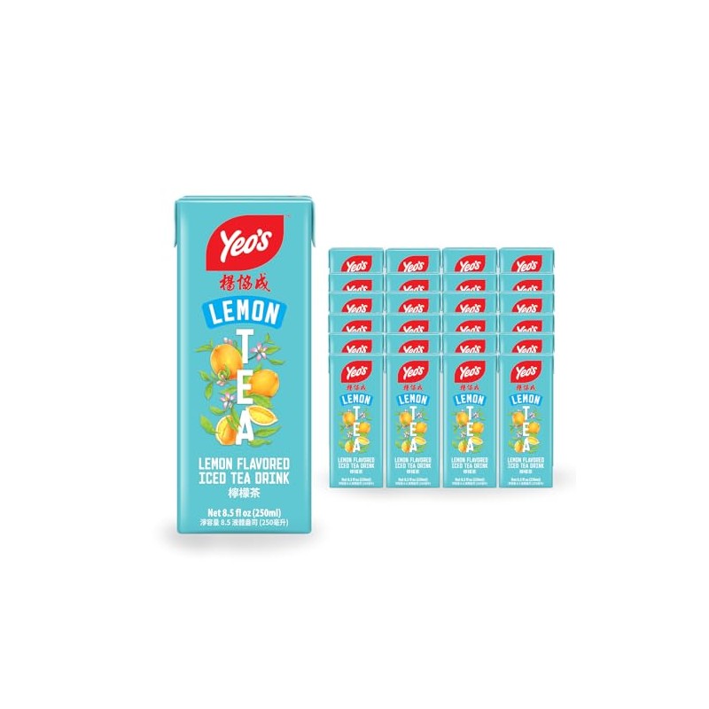 Yeo’s Lemon Iced Tea Drink, 8.5 Oz (Pack of 24)
