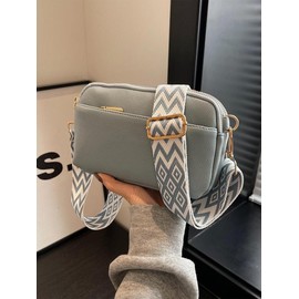 Women's Purse Crossbody Bag, Minimalist Stylish Plain Color Zipper Crossbody Bag with Adjustable Strap, High-quality Daily Commuting Bag for Girl, Bags for Women:_Light Blue_Please Refer To The Pictures for Dimensions