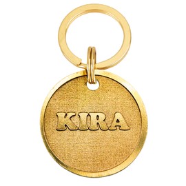 Felux Personalisierte Hundemarke aus Edelstahl oder Messing – Handmade in Deutschland – Für mehr Sicherheit und Stil beim Gassi gehen (Name) ⌀25mm