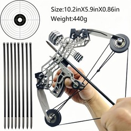 10.2inch Stainless steel mini bow and arrow,  practice, leisure decompression shooting entertainment sports, holiday toy gift archery