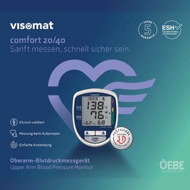 visomat 24046 comfort 20/40 - Blutdruckmessgerät Oberarm zur sanften Messung des Blutdruck schon während des Aufpumpens, 1 Stück (1er Pack)