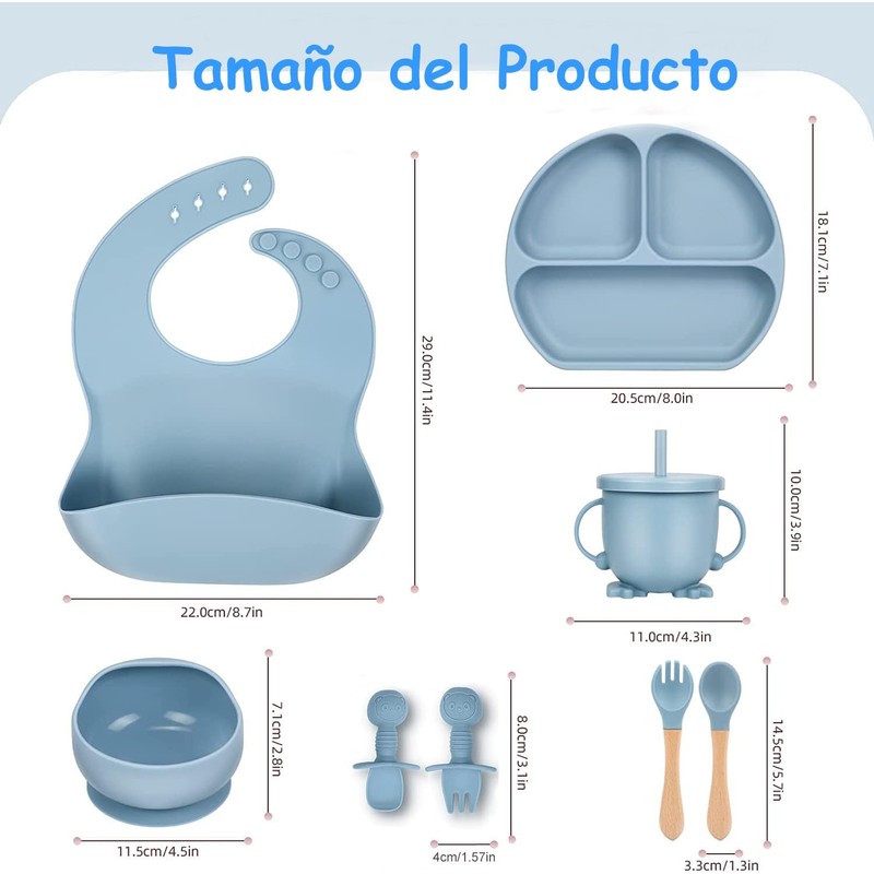 Set de Alimentación Uplayteck E2406270130-03: Plato Dividido, Tazón y Vaso