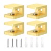 QUARKZMAN Glass Shelf Clamp, 4 Pieces Copper Gold Adjustable Glass