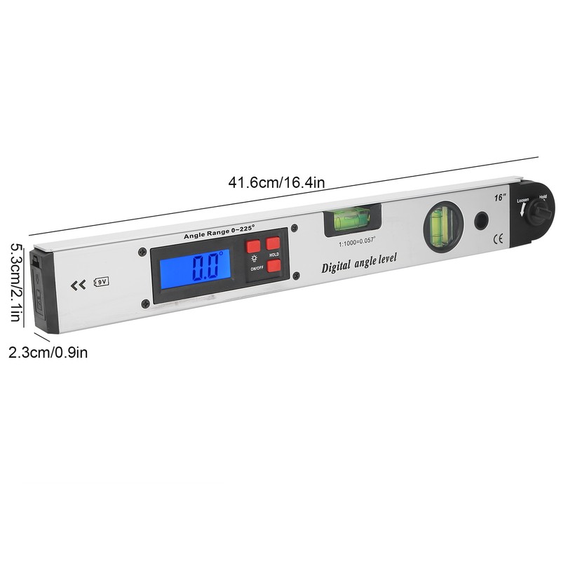Angle Level 0‑225° LCD Backlight Digital Goniometer with Horizontal Vertical