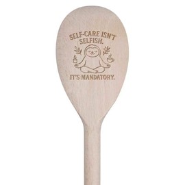 30cm 'Self-Care is Mandatory' Wooden Cooking Spoon (SO00025654)
