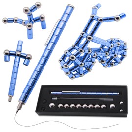 Kovim Fidget Pen Magnetic Pen - Gift for Teenager Boys Girls 8 9 10 11 12 13 14 15 Years Old Magnetic Anxiety Relief Fidget Toy Decompression Magnet Metal Pen (Blue)