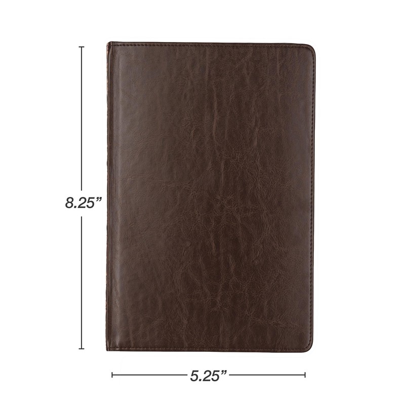 Samsill Vintage Hardcover Notebook, 200 Lined Notebook Pages, Brown, 7.5