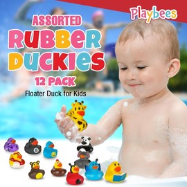 Assortment Rubber Duck Toy Duckies for Kids  Perfect for Bath Toys, Jeep Ducking, Sensory Play, Stocking Stuffers, and More Boat Train:_100