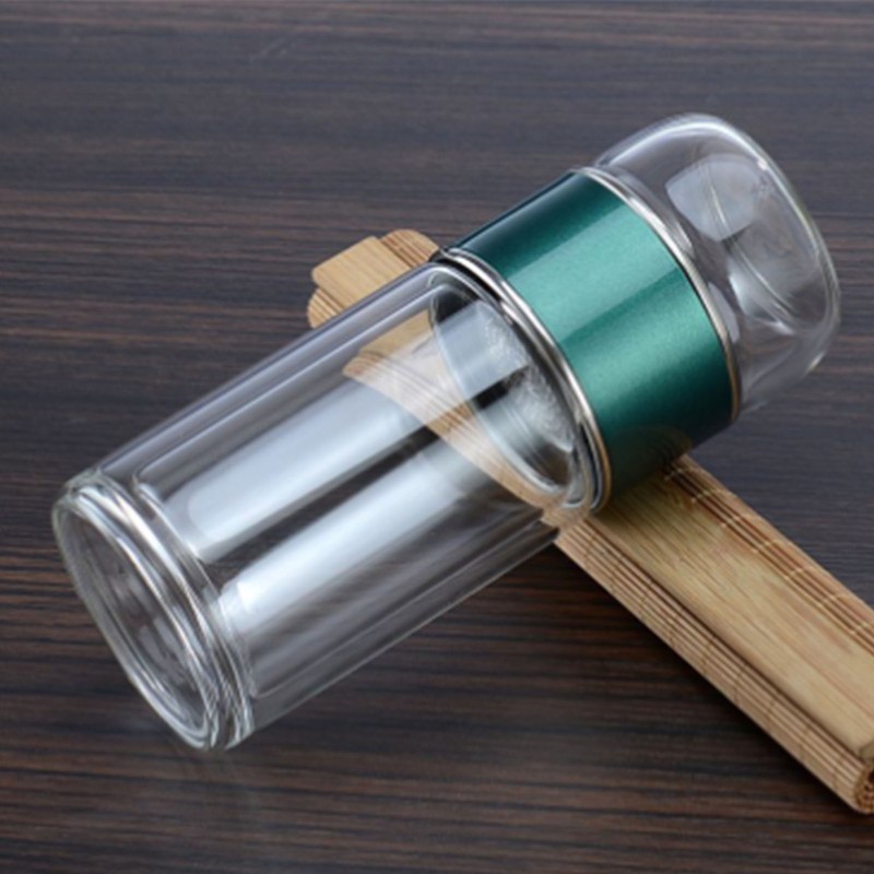 280ml Tea Water Separation Cup Double Layer Insulation Transparent Tea