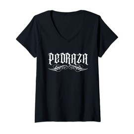 Womens Pedraza Mexican Surname Hispanic Spanish Familia Family V-Neck T-Shirt