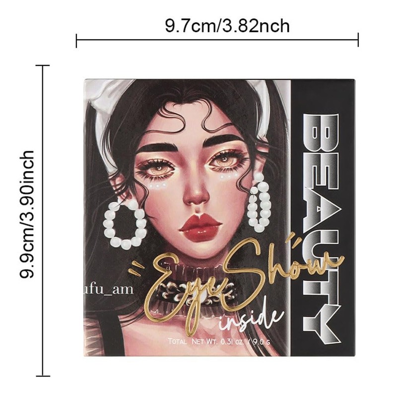FangTangDI 9 Color Smoky Eyeshadow Palette with Mirror, Matte &