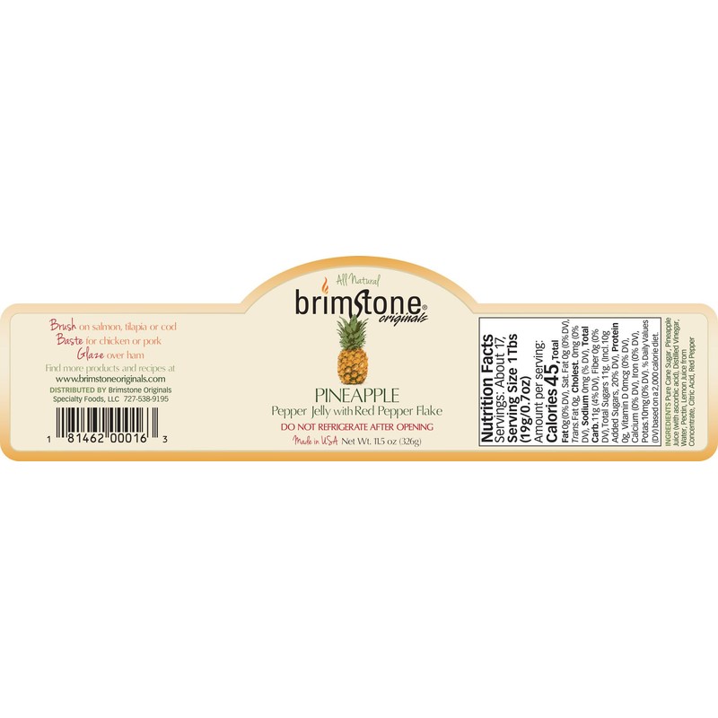 Brimstone Originals Pineapple Pepper Jelly (6 x 11.5 oz.)