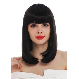 WIG ME UP - VK-39-1B Women's Wig Shoulder Length Straight Fringe Black Clavi-Cut