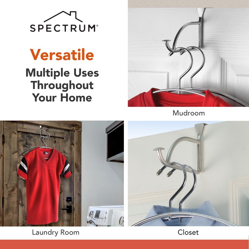Spectrum Stratford Satin Nickel Over The Door Hook Valet for