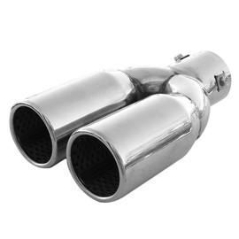 Double Exhaust Trim Tailpipe Exhaust Universal Silencer Double Tailpipe Trim Sport Sport Exhaust Trim Stainless Steel Round up to 55 mm Chrome AutoHobby