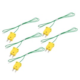 sourcing map 5pcs K Type Thermocouple Mini Connector Temperature Sensor Probes PTFE 1.6ft -50 to 260°C(-58 to 500°F), Green