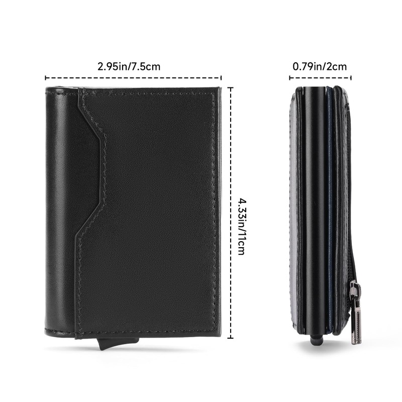 SENDEFN Men's Leather Wallet with RFID Protection Aluminium Credit Card