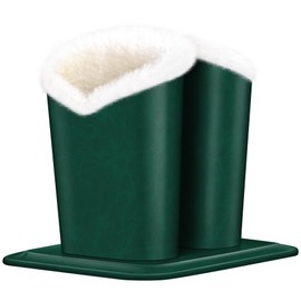 Aatacas Plush Fluffy Lined Double Eyeglasses Holder Stand Protective Glasses Holder Case