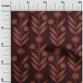 oneOone Velvet Red Fabric Dotted Floral Quilting Supplies Print Sewing Fabric by The Yard 58 Inch Wide