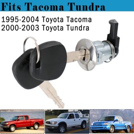 Tacoma Fuel Door Lock Cylinder with 2 Keys Compatible with 1995-2004 Toyota Tacoma 2000-2003 Toyota Tundra Fuel Filler Lid Lock Cylinder 69058-26030 69058-35140 69058-29016